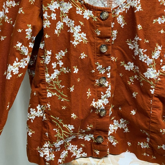 Madewell Corduroy Shirred-Sleeve Button-Front Top in Farmstand Bouquet - Picture 9 of 9